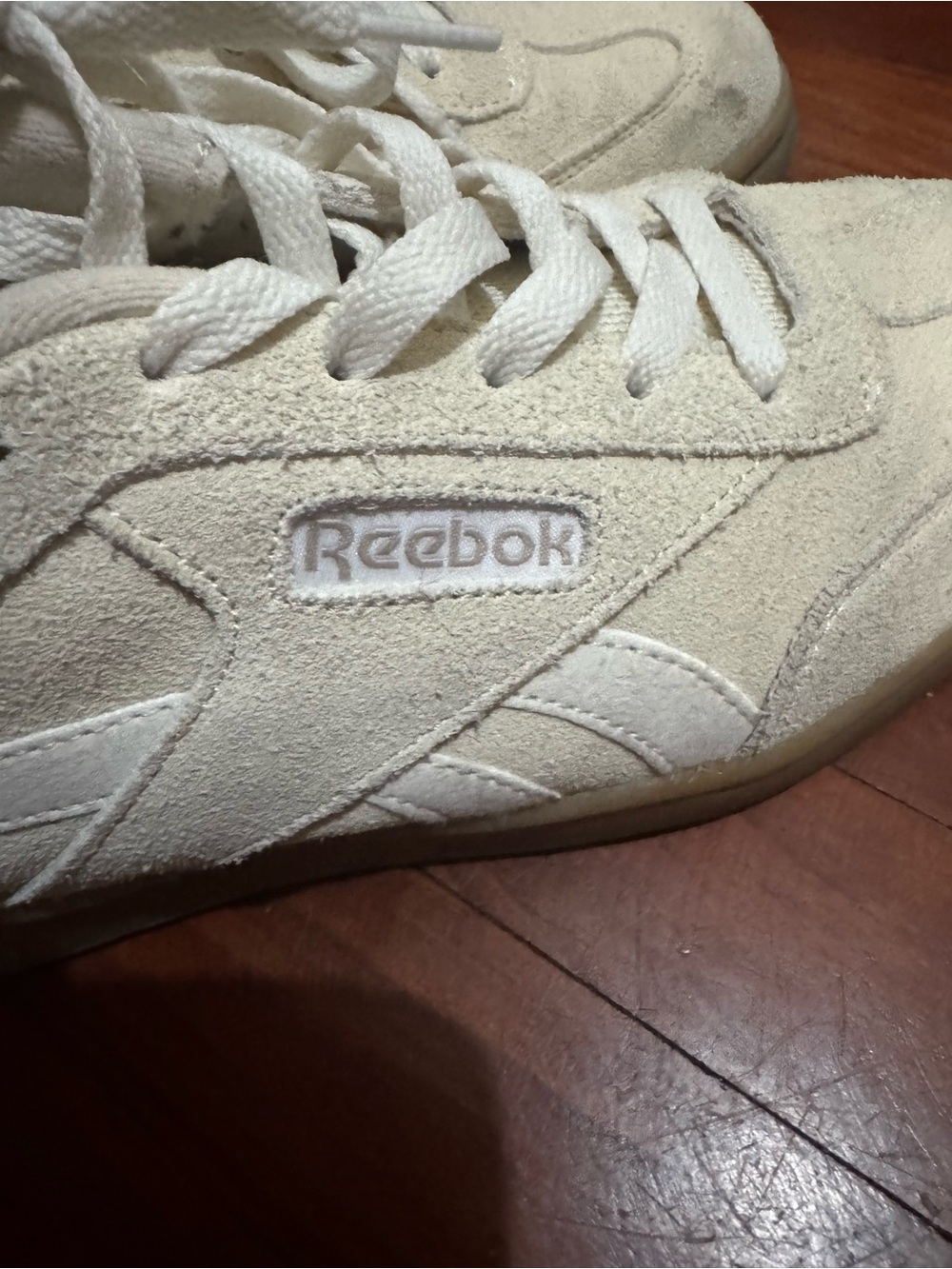 Reebok Off-White Suede Low-Top Sneakers - Picture 4 of 15